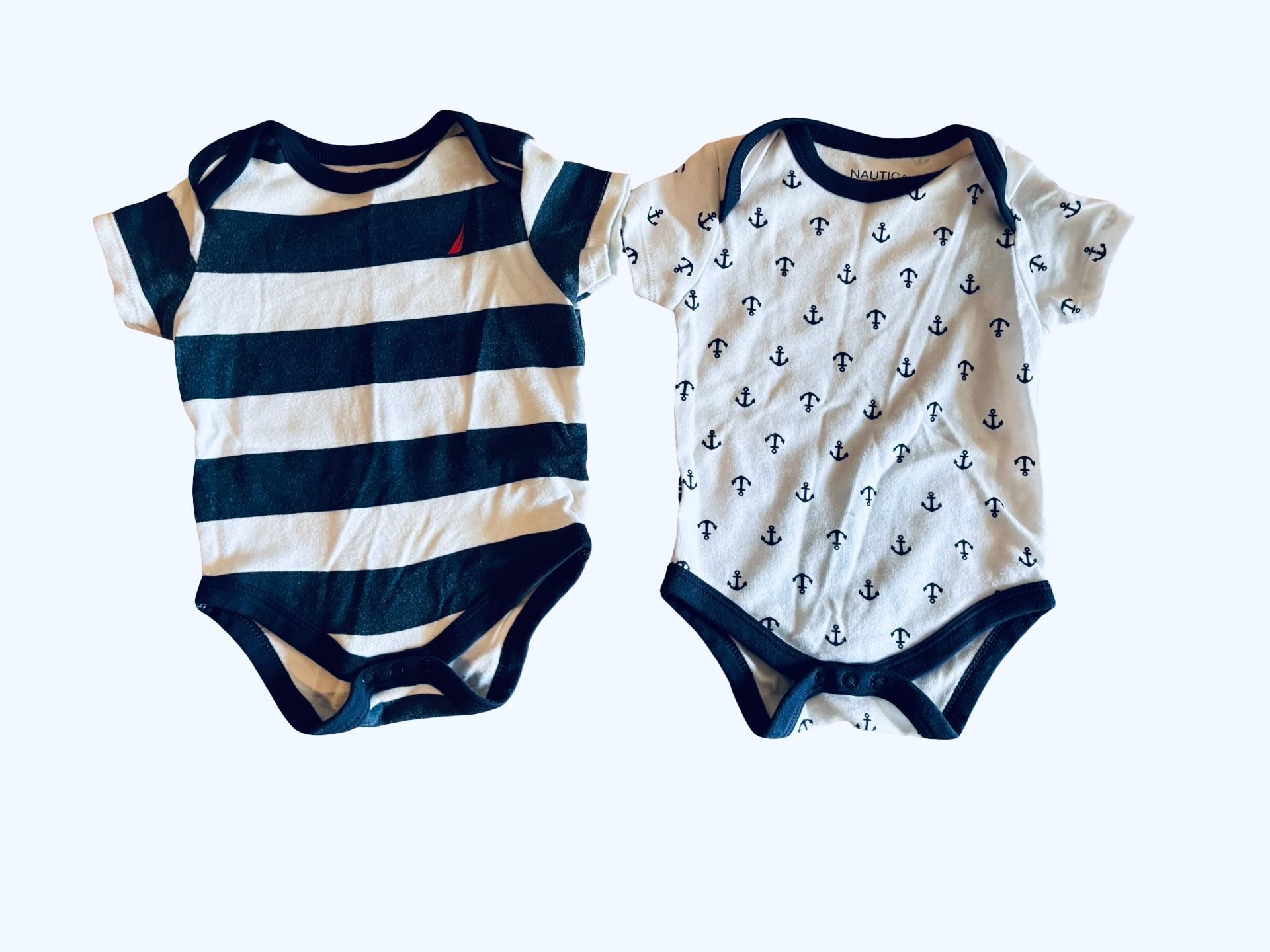 Nautica Baby Bodysuits Lot of 5 Short Sleeve Sailor Theme 7