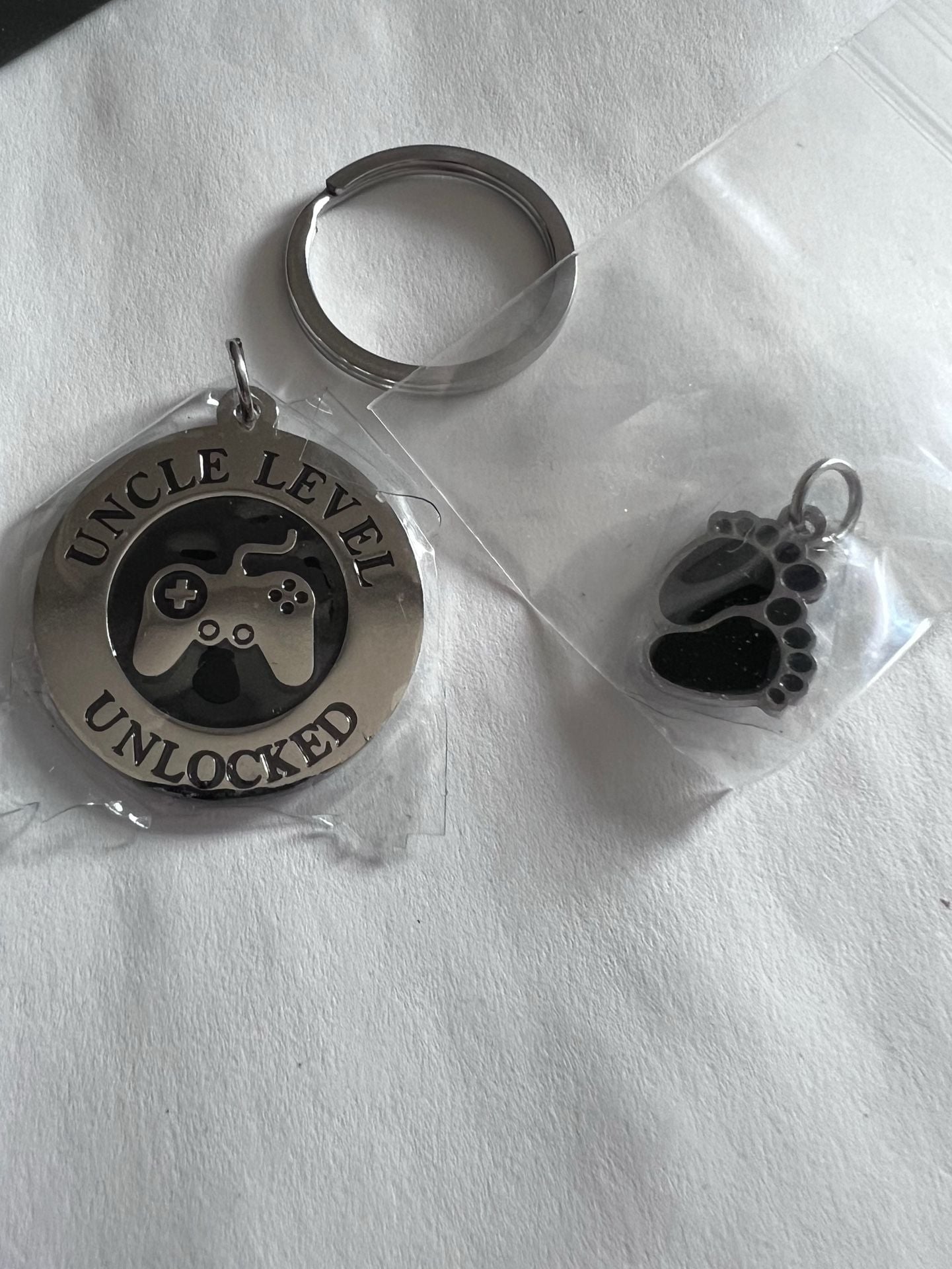 Uncle Level Unlocked Keychain Stainless Steel Gaming Theme Gift 2