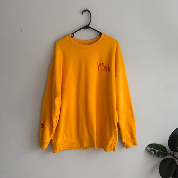 Outdoor Voices Y'all Sweatshirt Size L Orange Cotton Crewneck