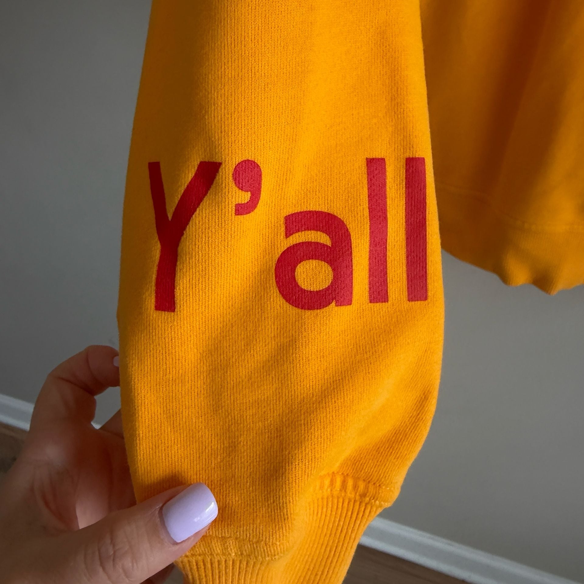 Outdoor Voices Y'all Sweatshirt Size L Orange Cotton Crewneck 5