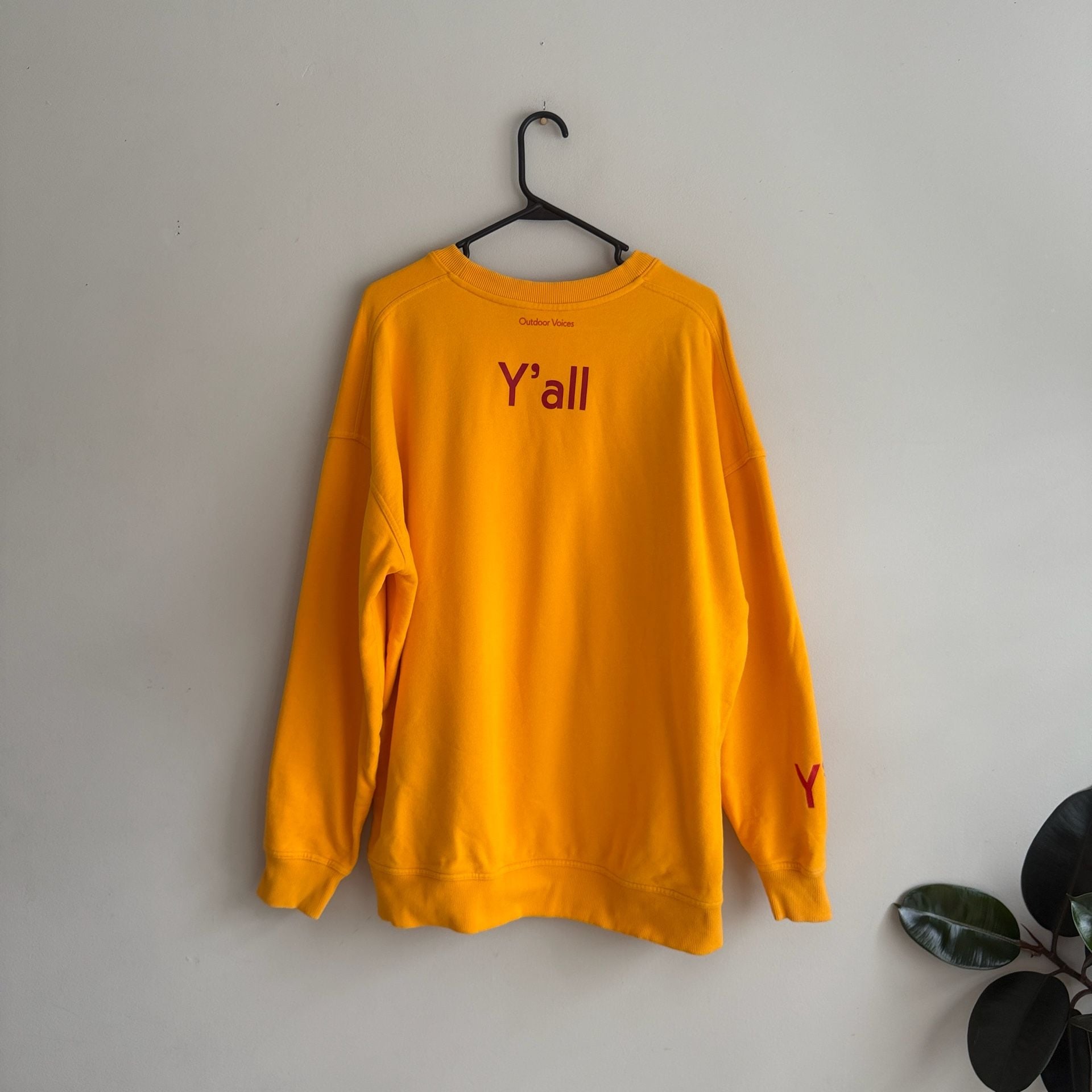 Outdoor Voices Y'all Sweatshirt Size L Orange Cotton Crewneck 8