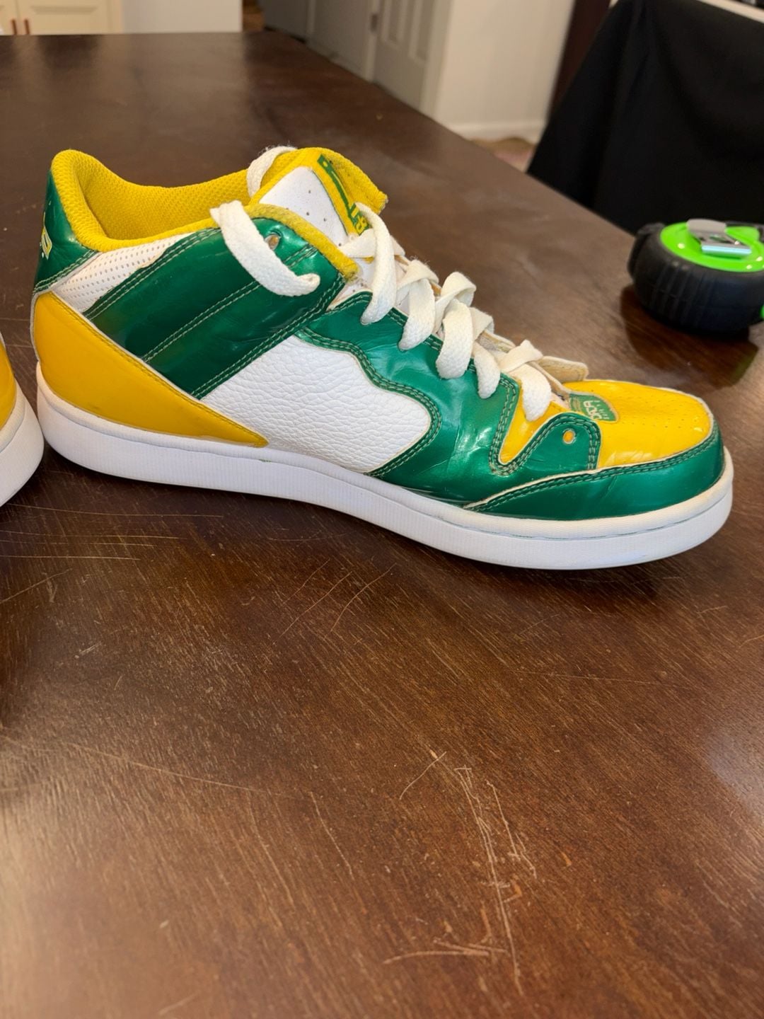 Dada Supreme Green Yellow Retro Basketball Skate Sneakers Men’s 9.5 Y2K 5