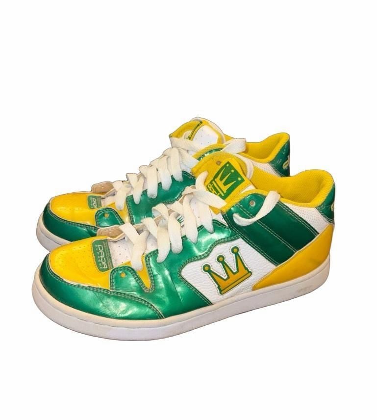 Dada Supreme Green Yellow Retro Basketball Skate Sneakers Men’s 9.5 Y2K 2