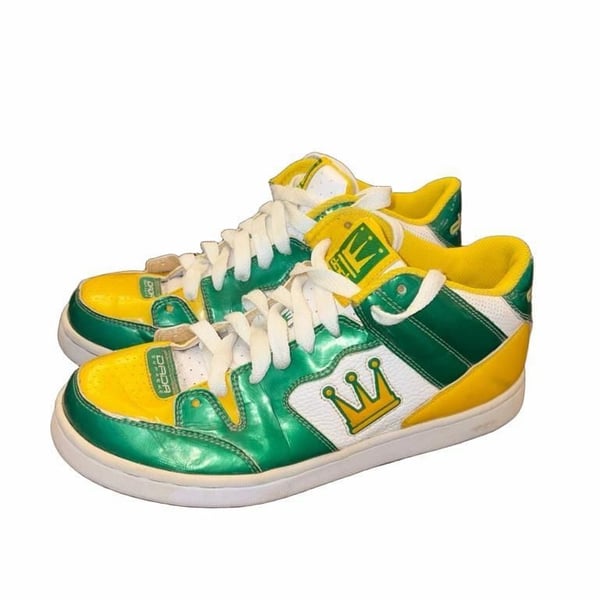 Dada Supreme Green Yellow Retro Basketball Skate Sneakers Men’s 9.5 Y2K