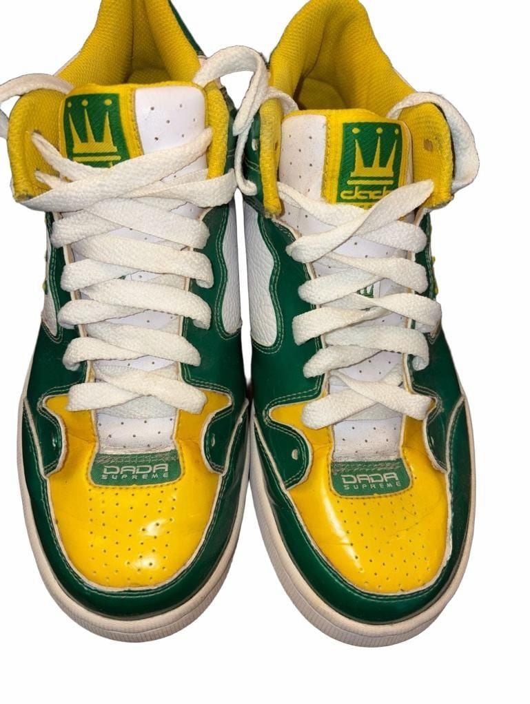 Dada Supreme Green Yellow Retro Basketball Skate Sneakers Men’s 9.5 Y2K 3