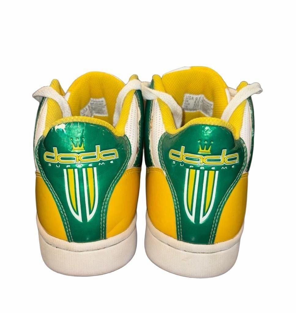 Dada Supreme Green Yellow Retro Basketball Skate Sneakers Men’s 9.5 Y2K 6