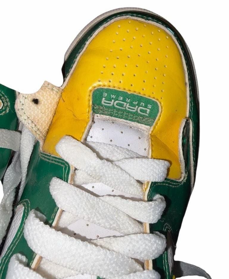 Dada Supreme Green Yellow Retro Basketball Skate Sneakers Men’s 9.5 Y2K 13