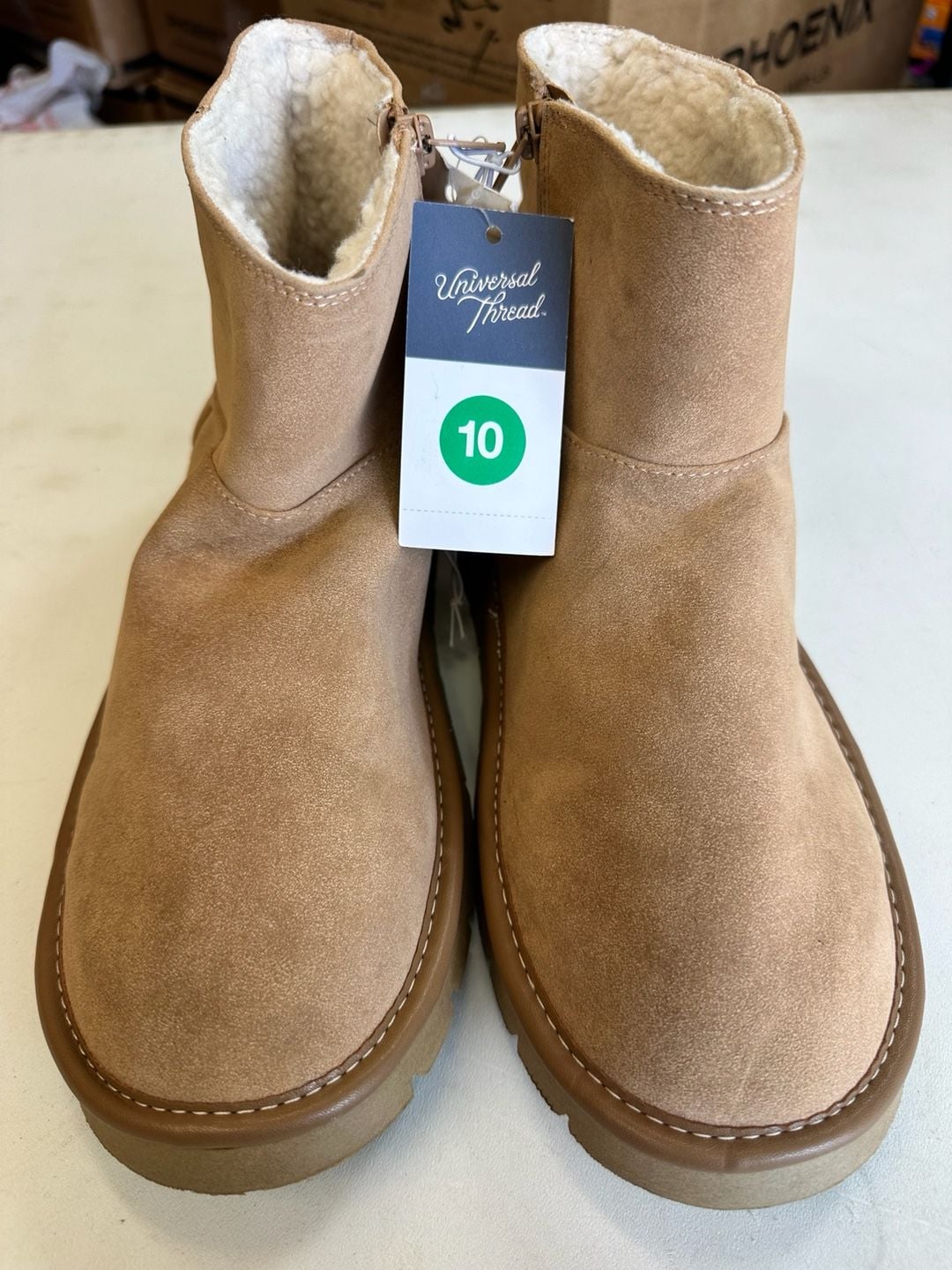 Universal Thread Short Boots Size 10 Tan Suede 2