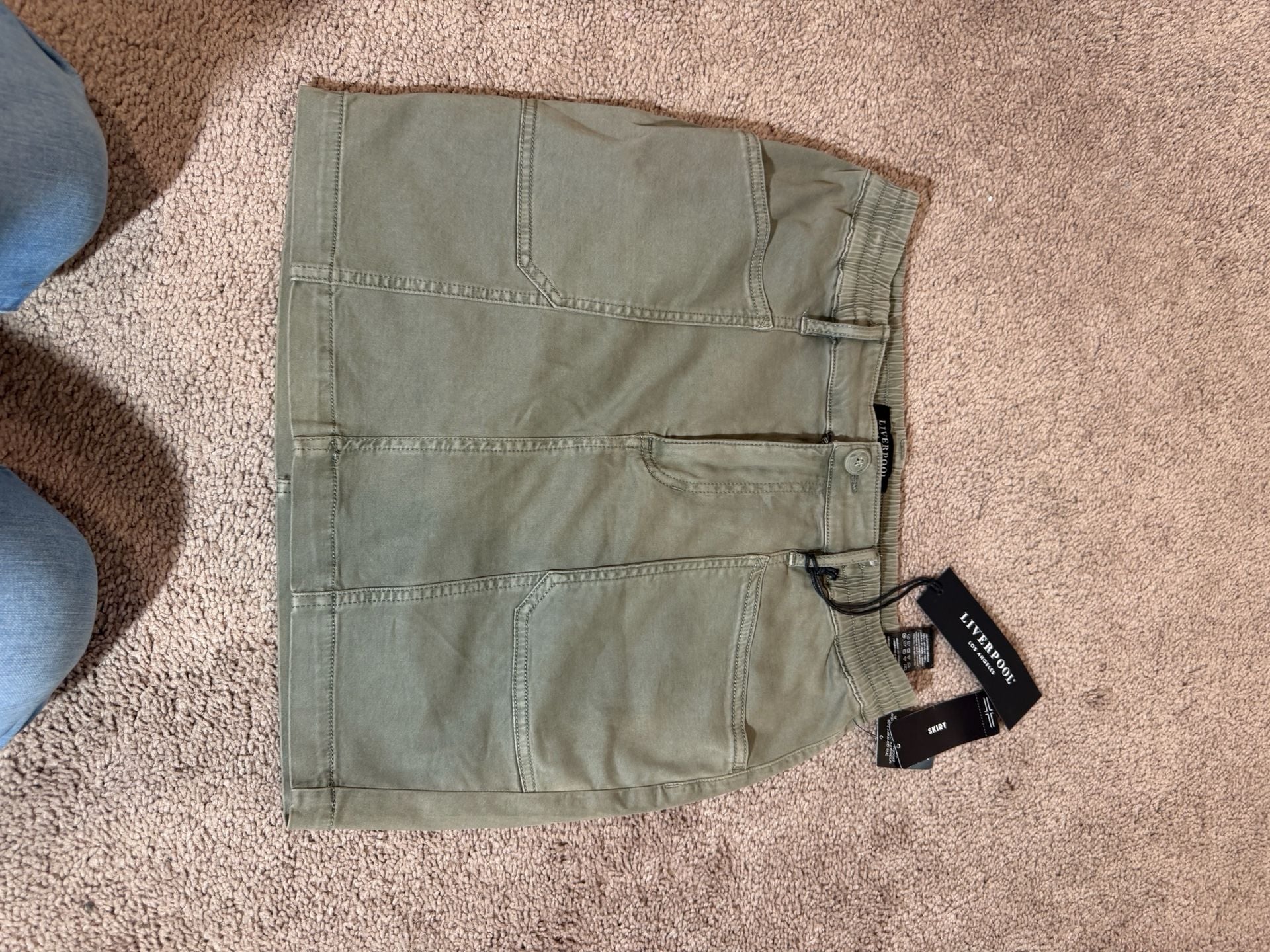 Liverpool Los Angeles Skirt Size 28/6 Green Utility (0034) 3