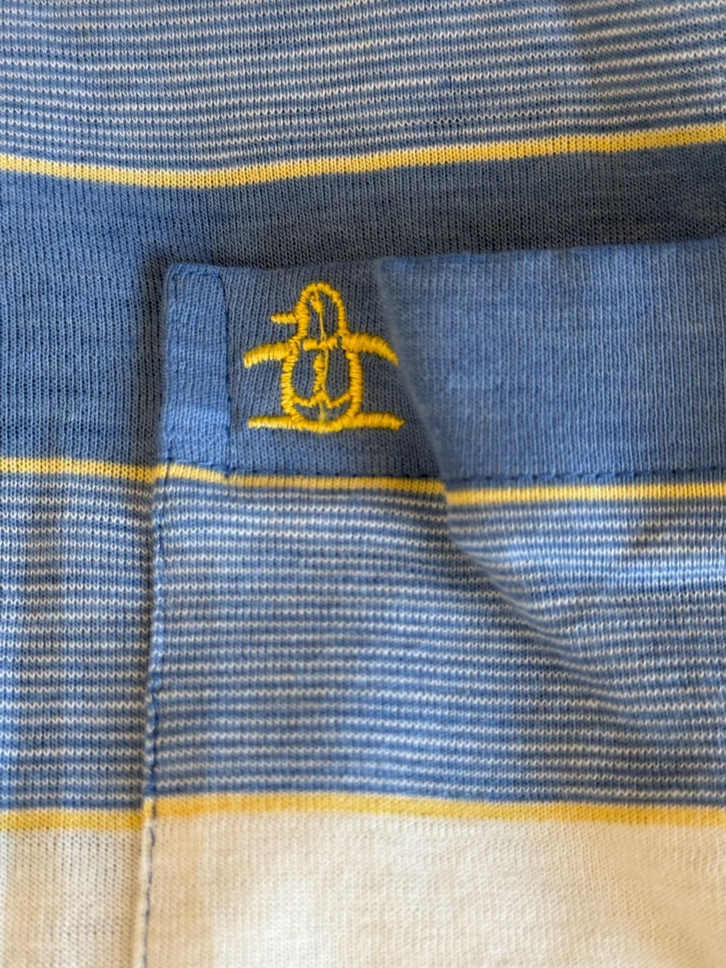 Original Penguin Striped Polo Shirt Blue Yellow 1