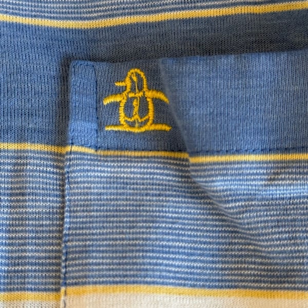Original Penguin Striped Polo Shirt Blue Yellow