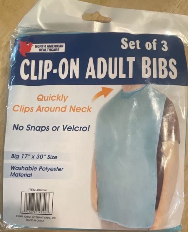 North American Healthcare Clip-On Bibs Set of 3 17" x 30" Blue New 1