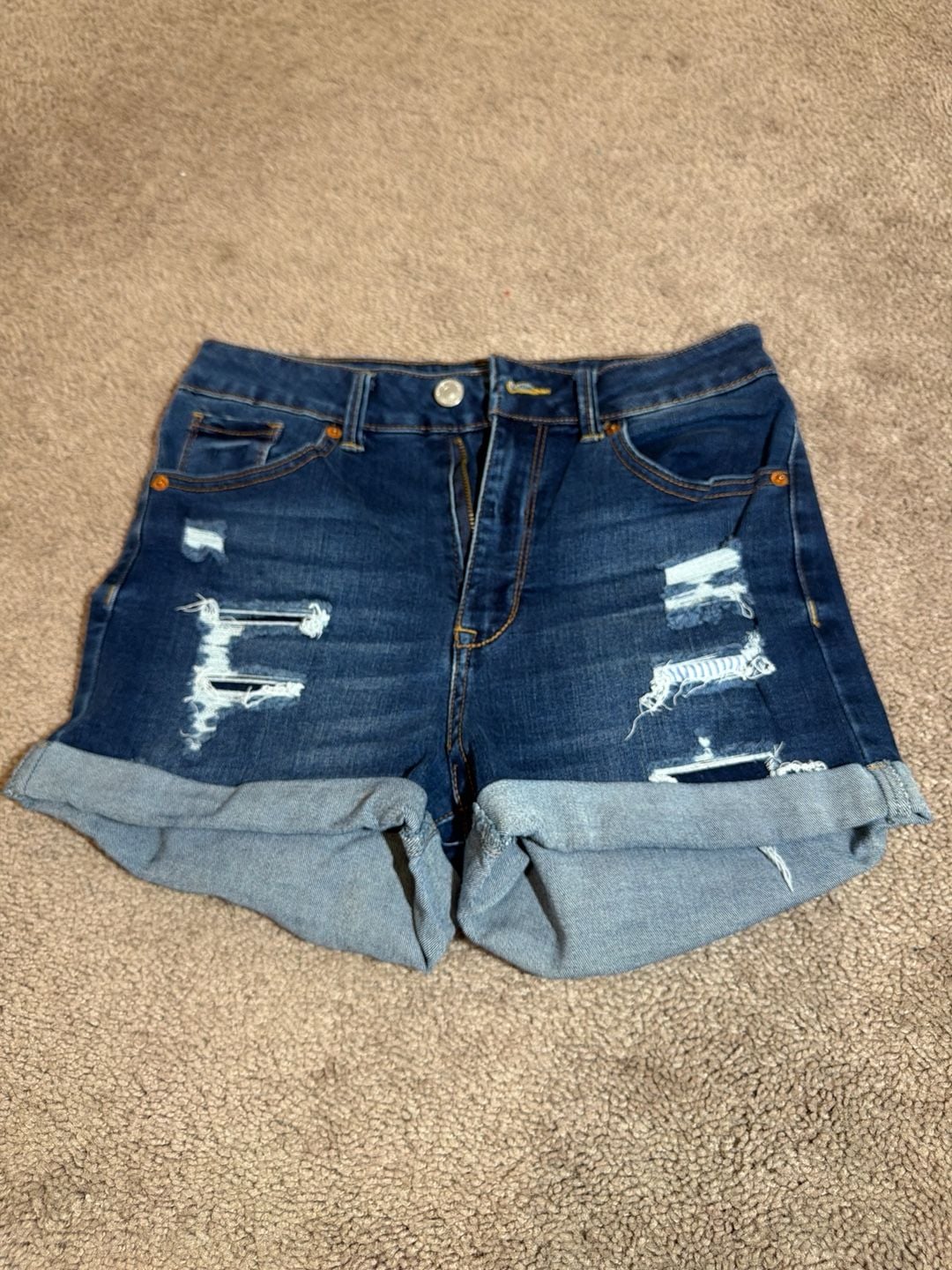 Wax Jean Distressed Denim Shorts Size M )0032) 1