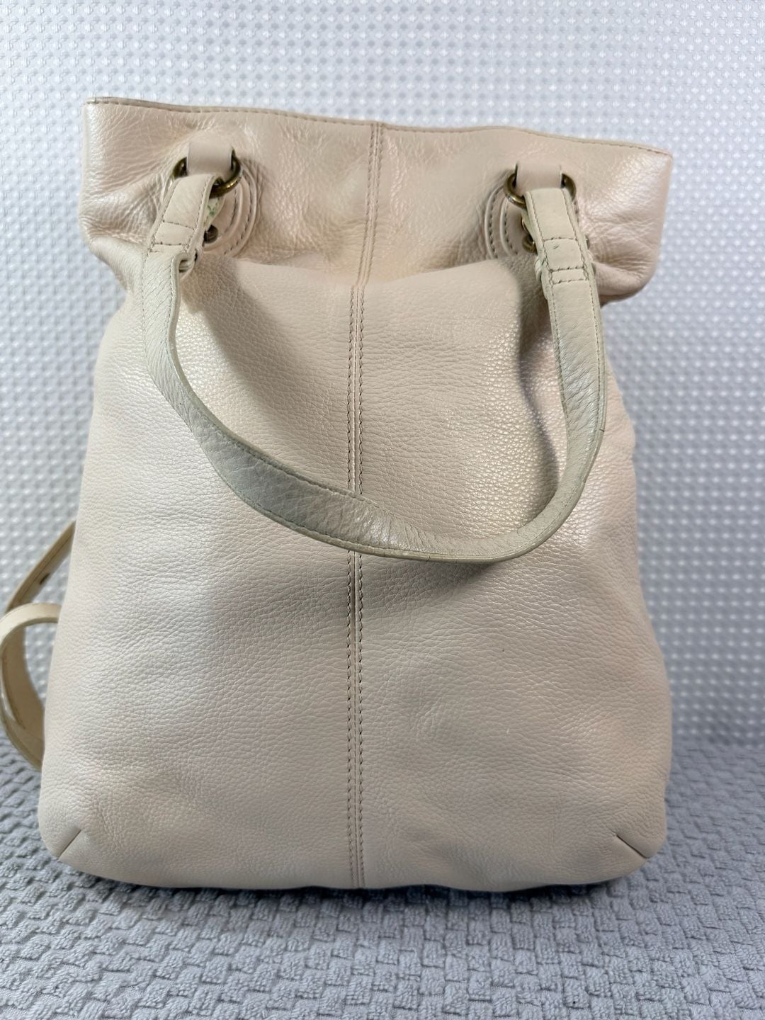 DKNY Pebble Leather Convertible Tote Shoulder Bag Cream 7