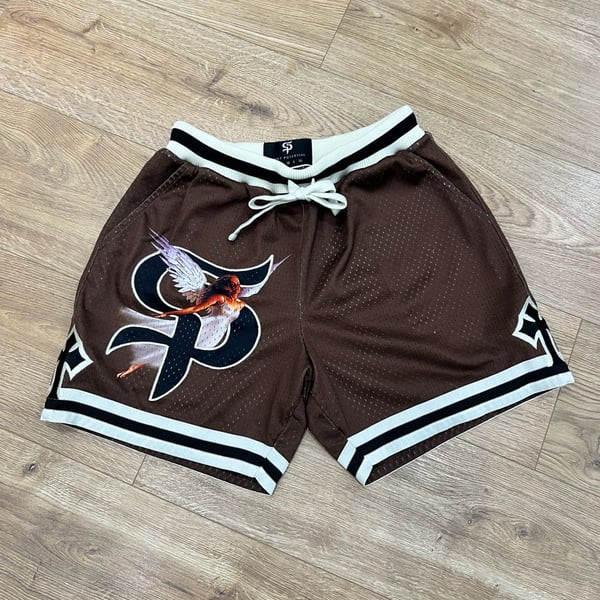 Saint Potential Mocha League Shorts Size XS Brown Mesh Streetwear 