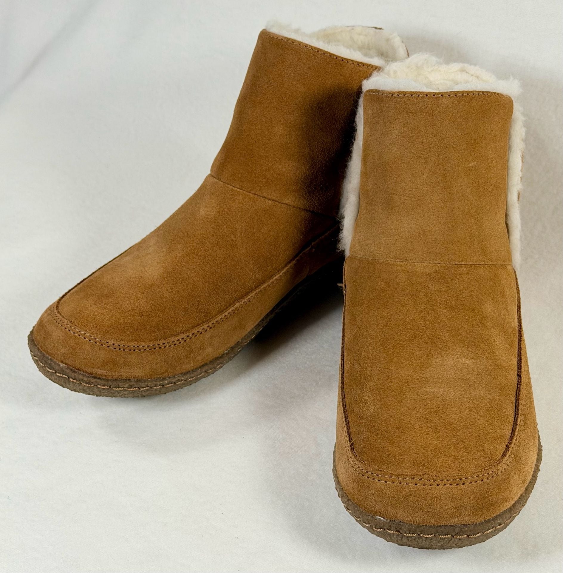 Sorel Nakiska Bootie/Boot Suede Shearling Camel Brown Women’s 8.5 3