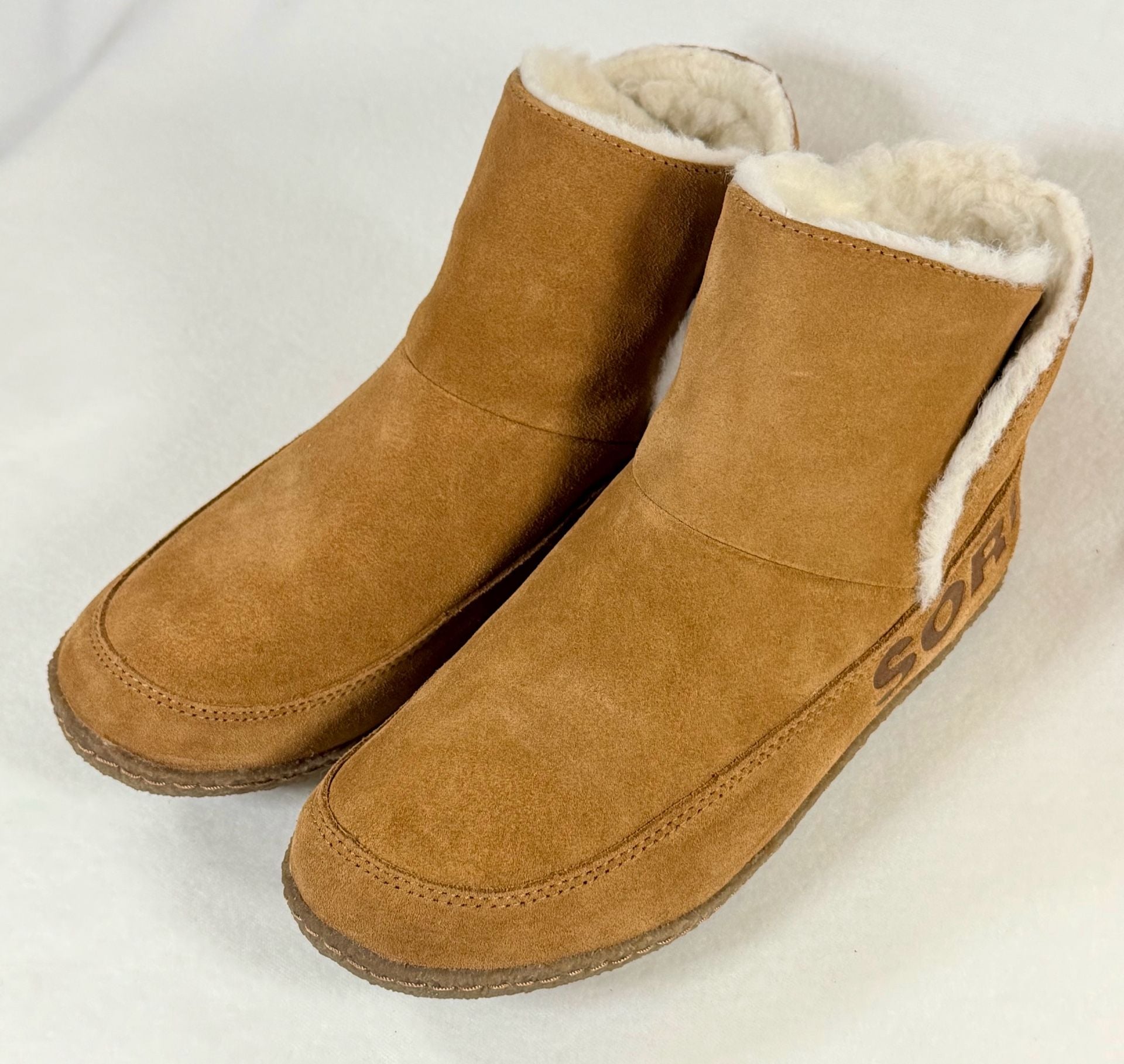 Sorel Nakiska Bootie/Boot Suede Shearling Camel Brown Women’s 8.5 4