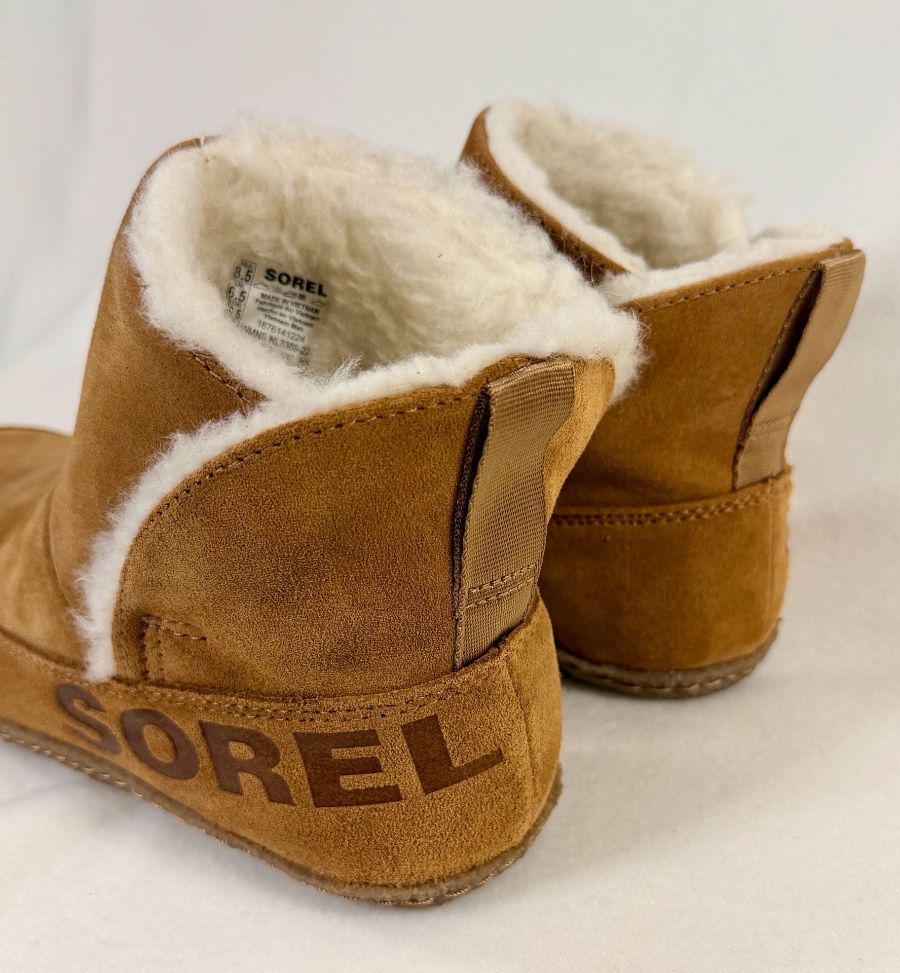 Sorel Nakiska Bootie/Boot Suede Shearling Camel Brown Women’s 8.5 7