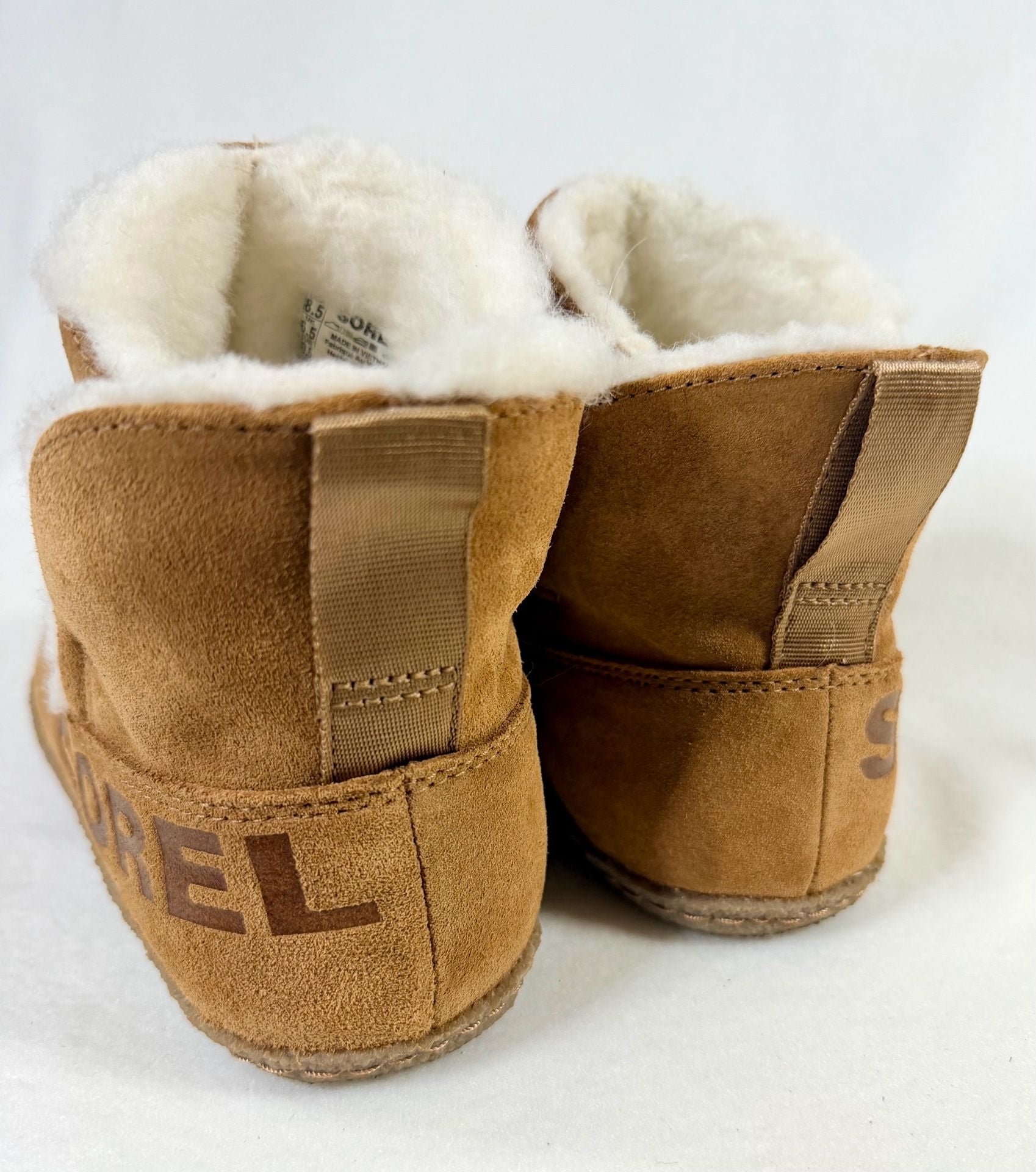 Sorel Nakiska Bootie/Boot Suede Shearling Camel Brown Women’s 8.5 10