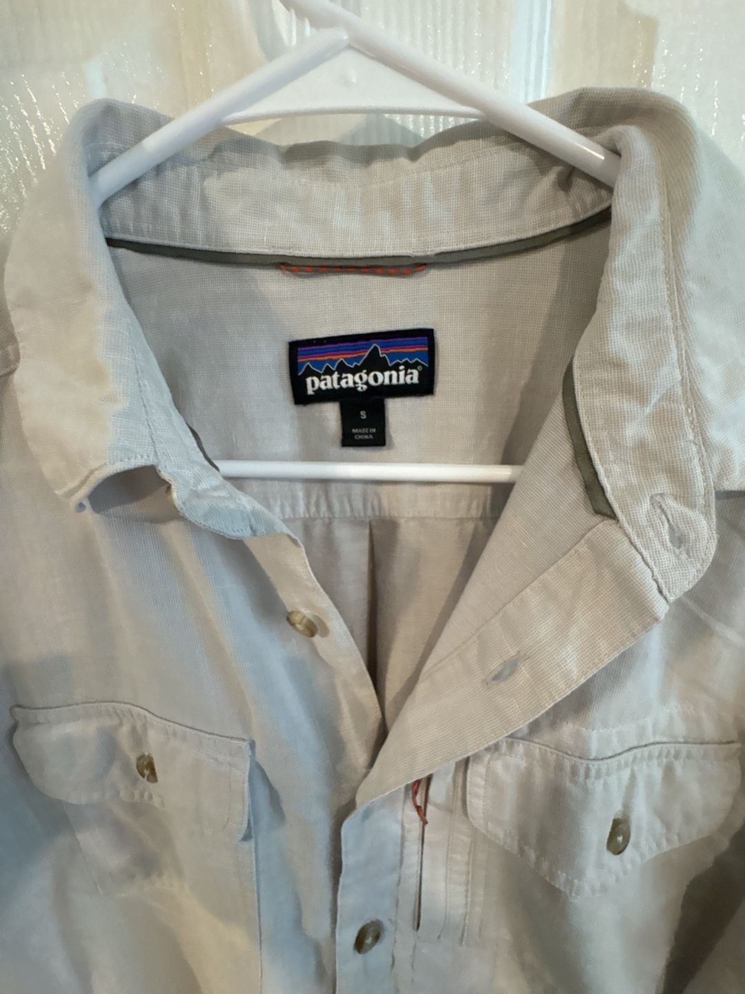 Patagonia Long-Sleeve Shirt Size S Beige Worn Wear 3
