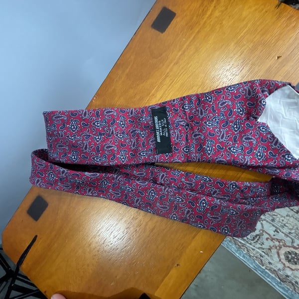 Brooks Brothers Silk Necktie Red Blue Paisley Made In Italy