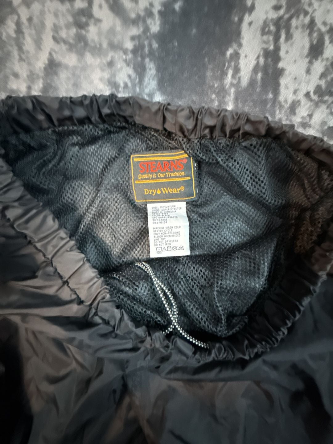 Mens Stearns Dry Wear Cargo Rain Pants Size Large Black Nylon Waterproof #78 4