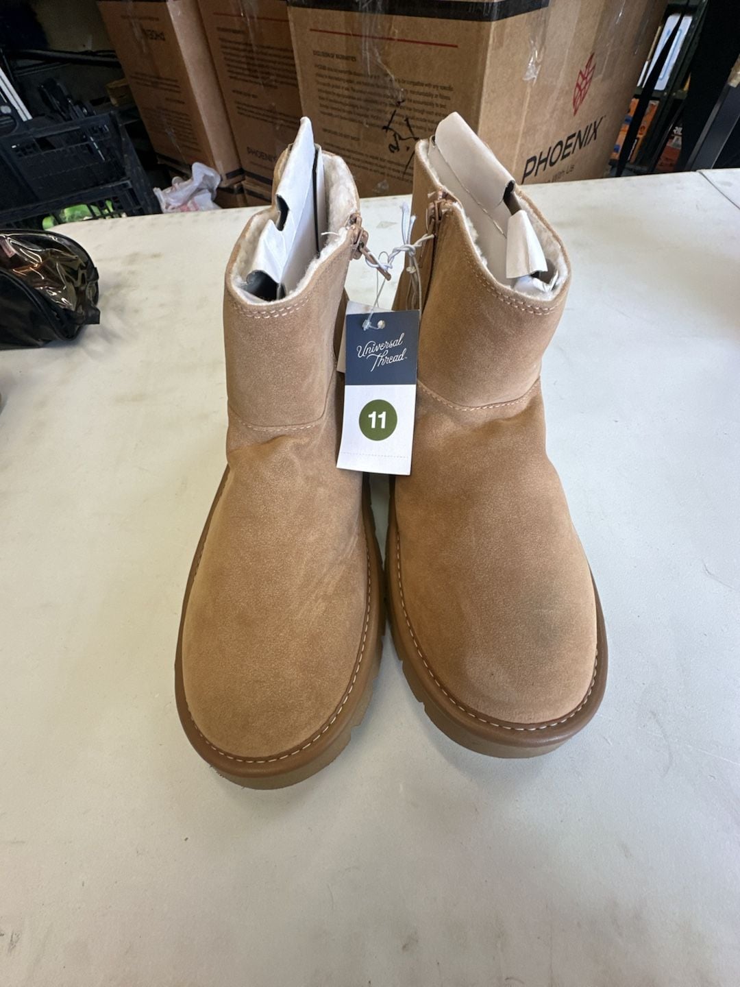 Universal Thread May Boots Size 11 Tan Suede Ankle Booties 8