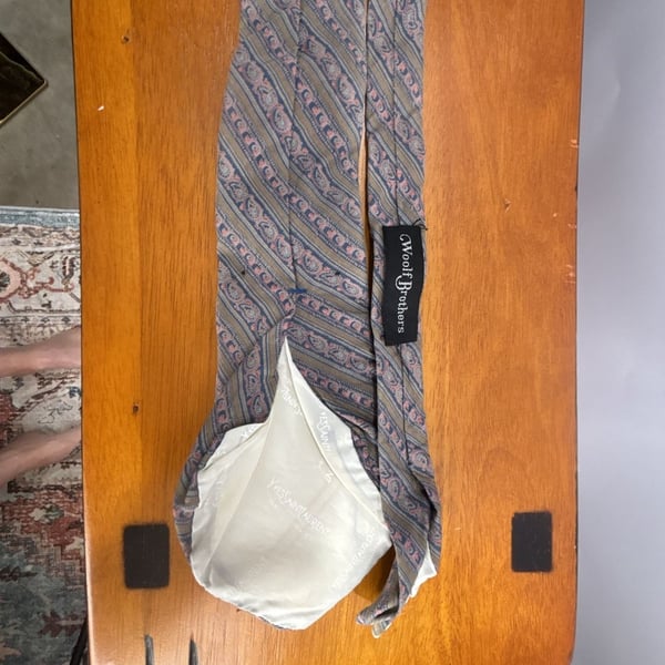 Yves Saint Laurent Silk Neck Tie Paisley Striped Vintage