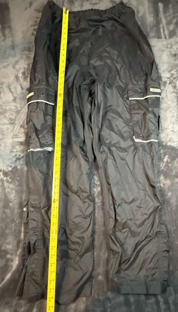 Mens Stearns Dry Wear Cargo Rain Pants Size Large Black Nylon Waterproof #78 2
