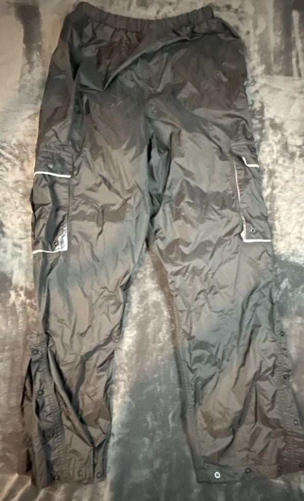 Mens Stearns Dry Wear Cargo Rain Pants Size Large Black Nylon Waterproof #78 5