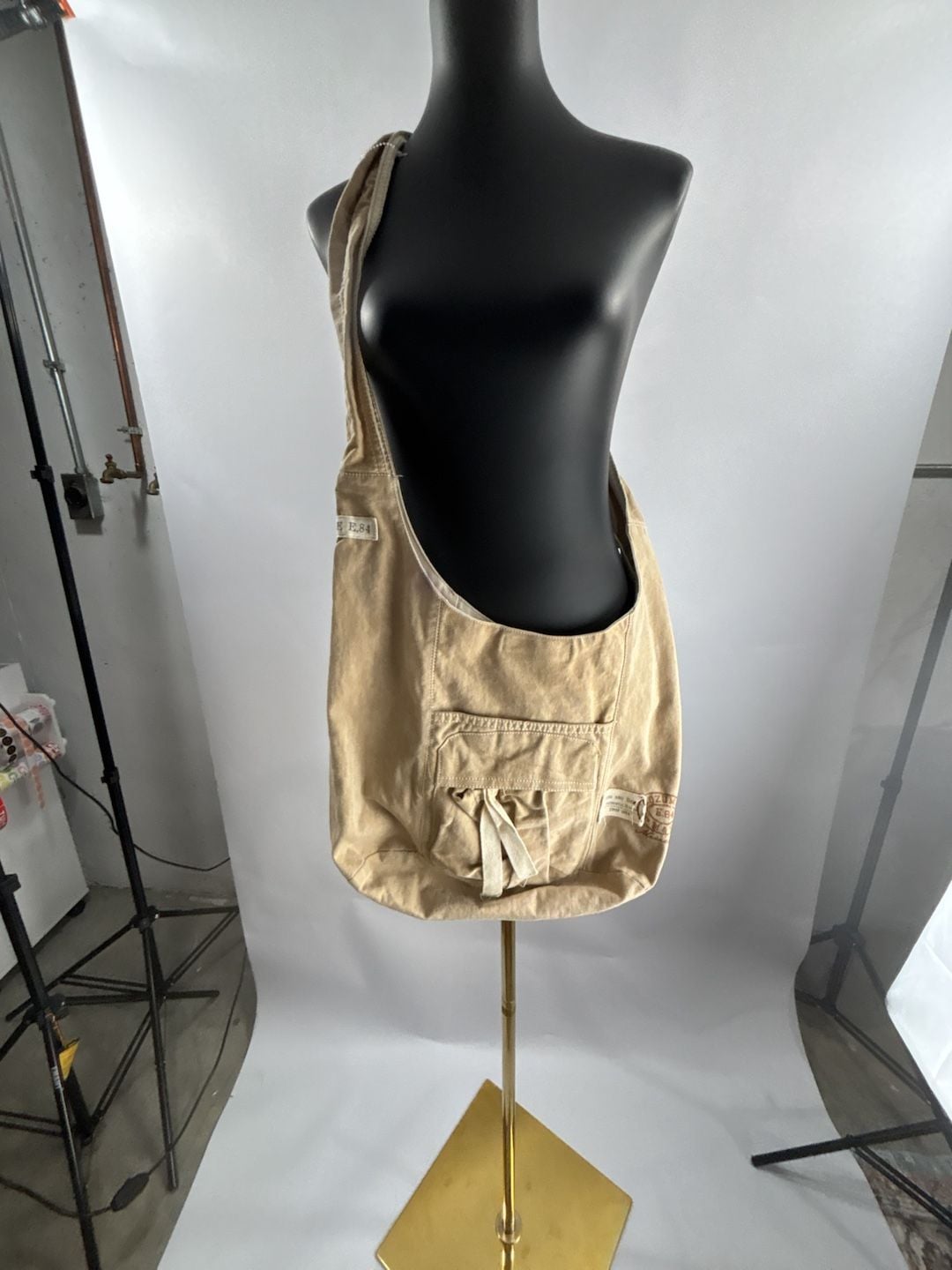 Paradise E.84 Canvas Crossbody Shoulder Bag Beige 2