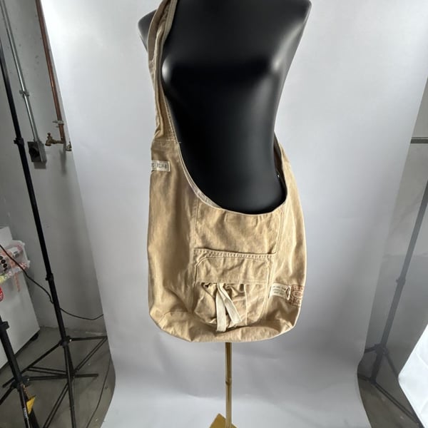 Paradise E.84 Canvas Crossbody Shoulder Bag Beige