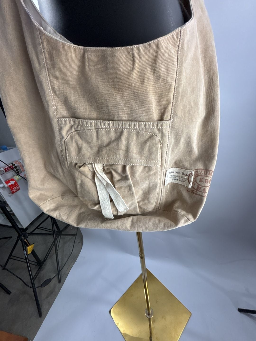 Paradise E.84 Canvas Crossbody Shoulder Bag Beige 3