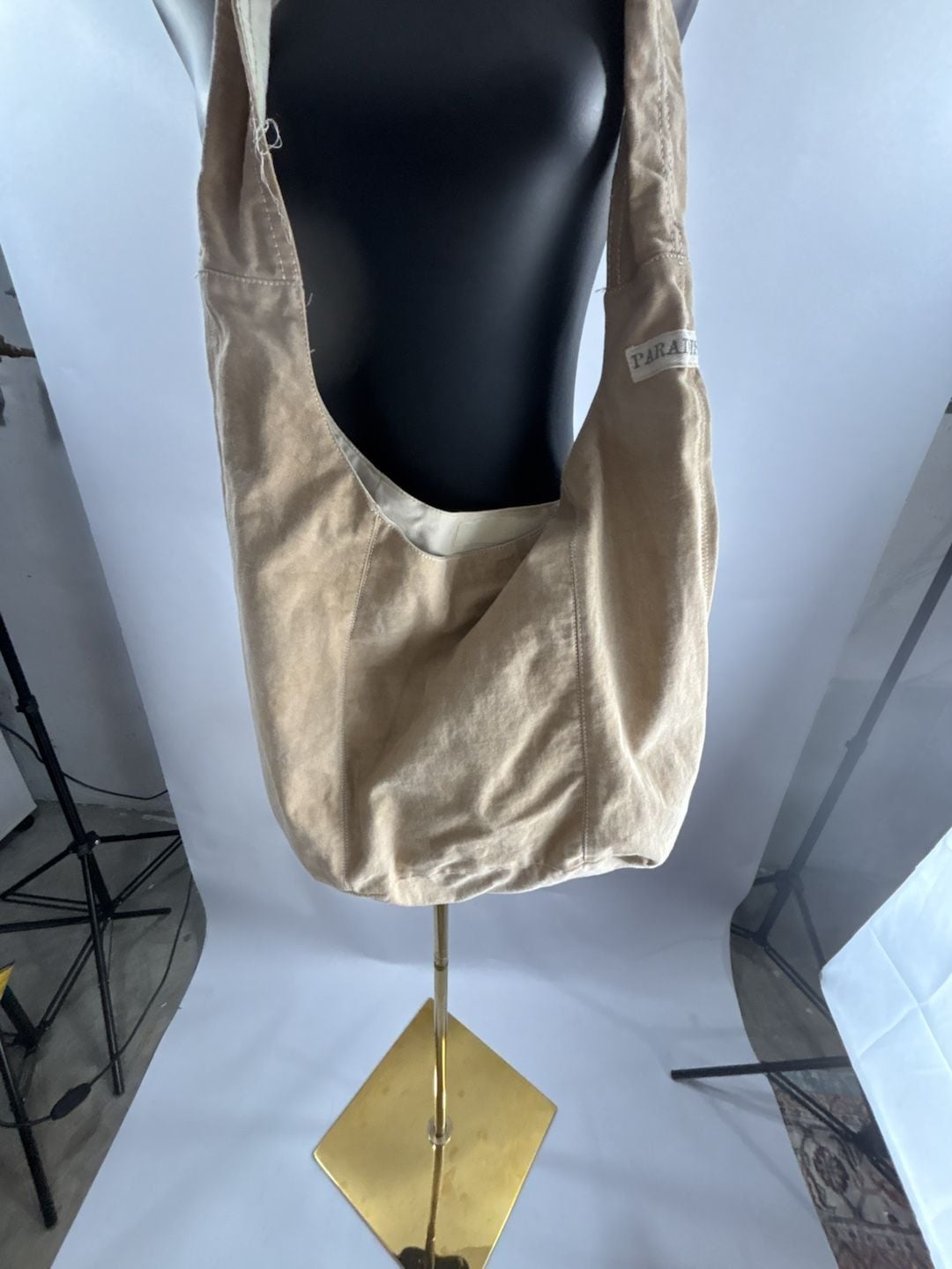 Paradise E.84 Canvas Crossbody Shoulder Bag Beige 4