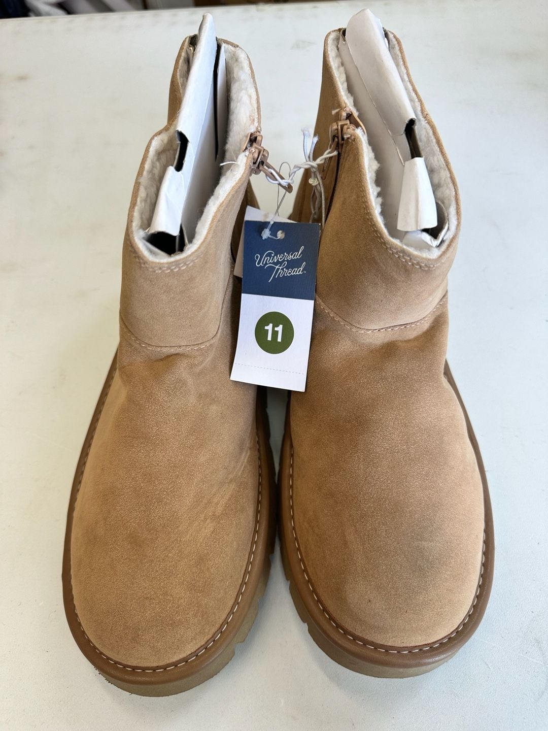 Universal Thread May Boots Size 11 Tan Suede Ankle Booties 2