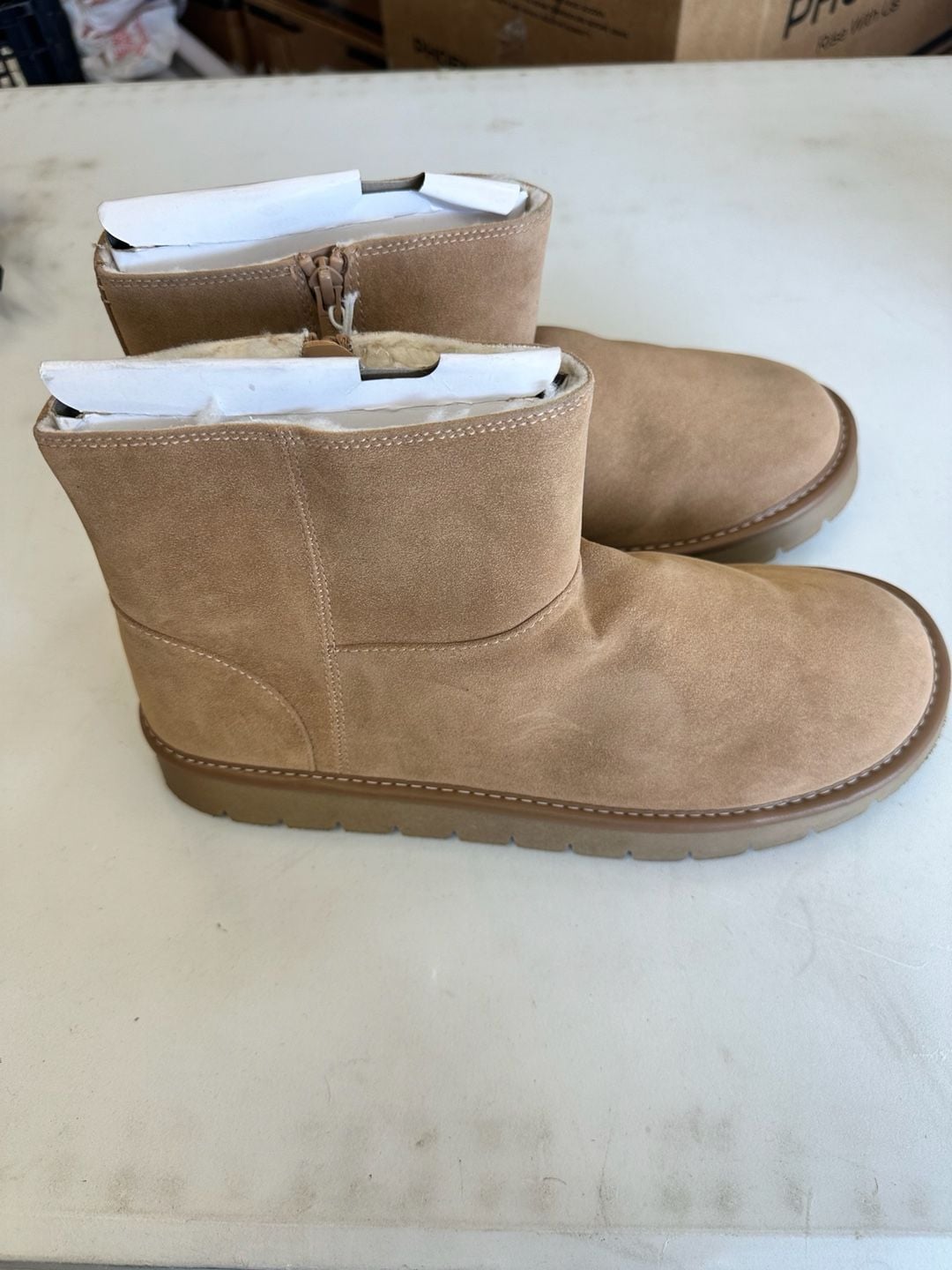 Universal Thread May Boots Size 11 Tan Suede Ankle Booties 6