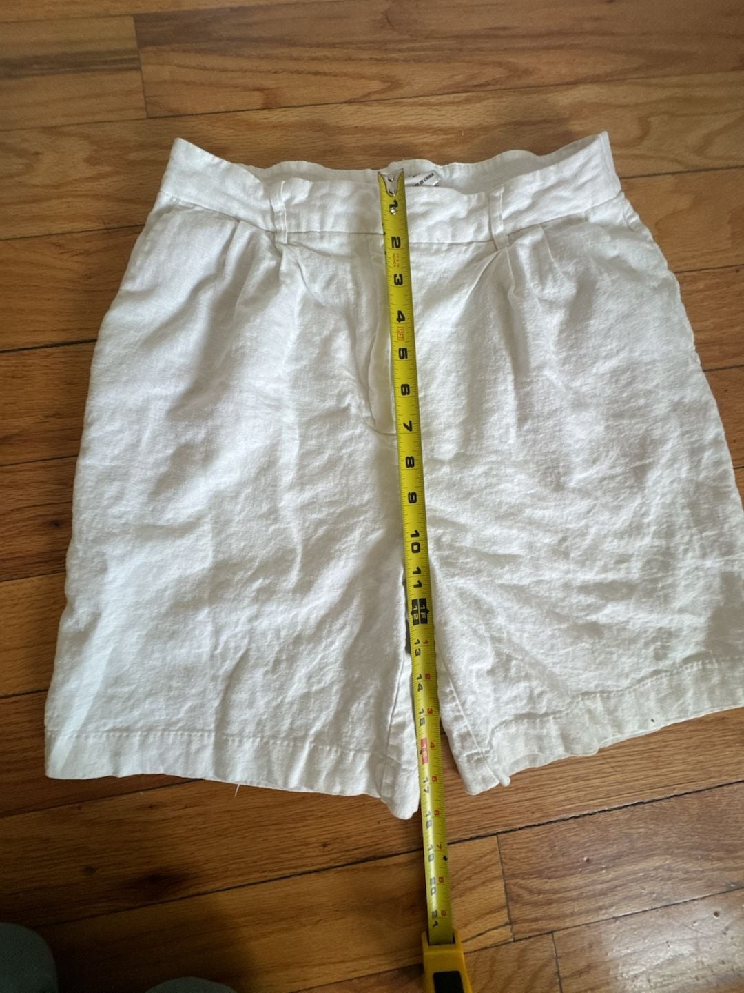 Rachel Zoe Shorts Size 4 White Linen Pleated Casual Euro Summer Coastal Beach 6