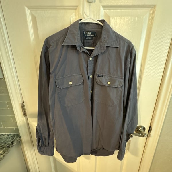 Polo Ralph Lauren Polo Ralph Lauren Shirt Mens M Blue Long Sleeve G.I. Shirt