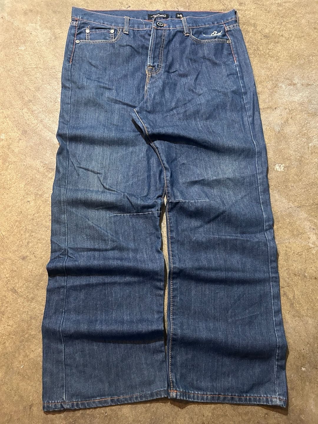 Vintage Ed Hardy Spellout Embroidered Denim Jeans 5