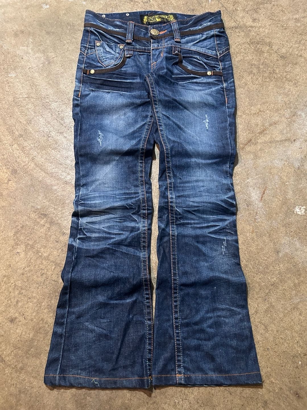 Vintage Embroidered Red Pepper Flared Denim 4