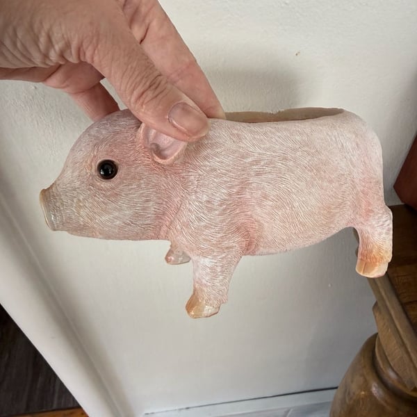 Hi-Line Gift Pink Pig Planter