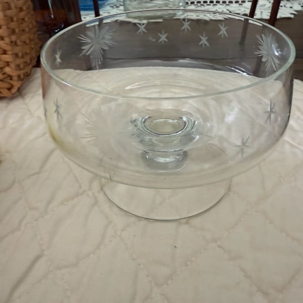 Susquehanna Glass Six Point Star Footed Bowl Clear Crystal