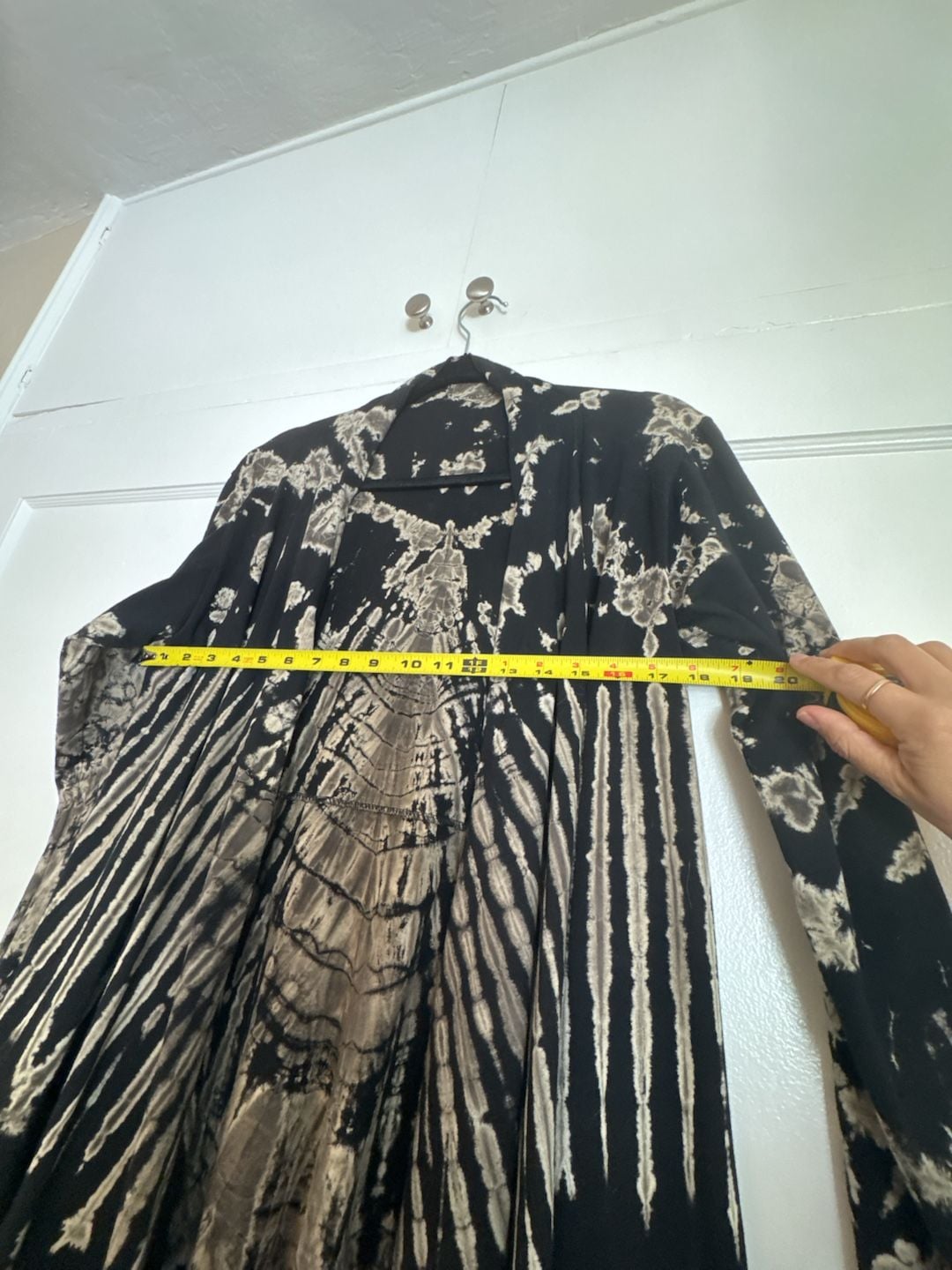 Hand-Sewn Tie-dye Black & Beige Kimono | Dark Grunge Fairycore Boho Whimsigoth OS  8
