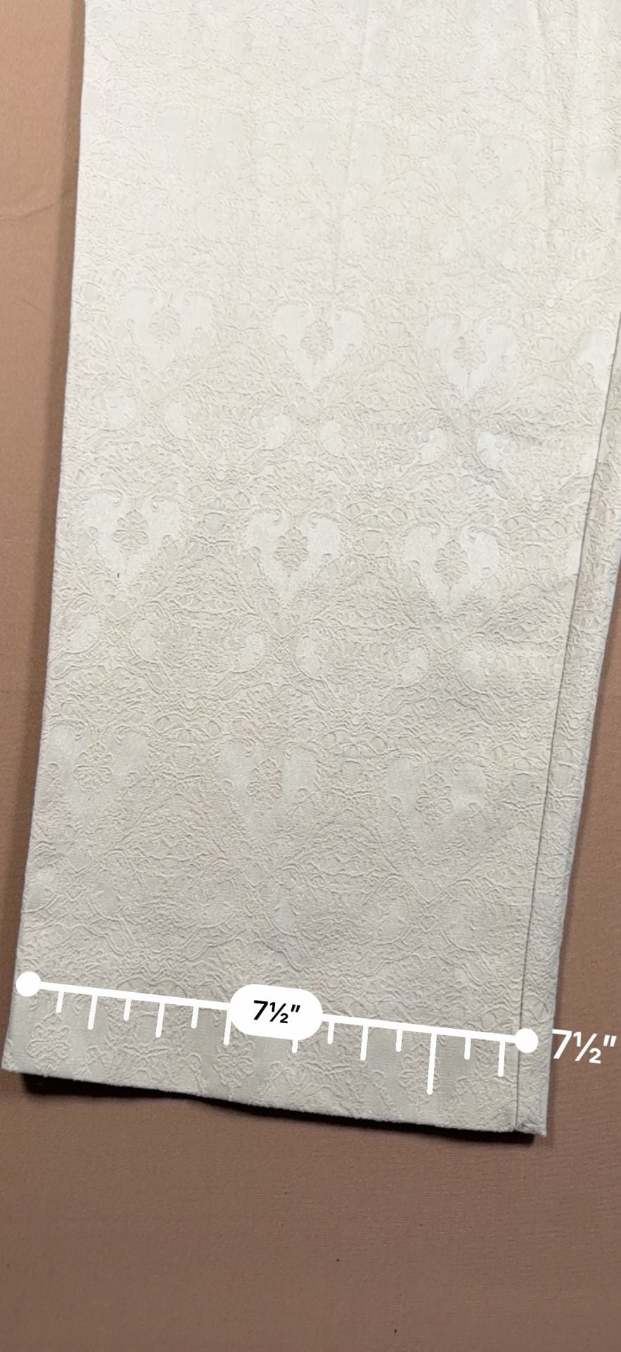 Lane Collection Jacquard Pants Size 20 Beige Floral Trousers 11