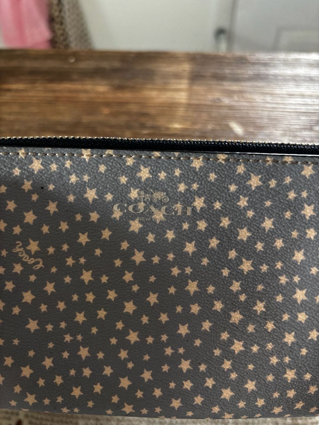 Coach Wristlet Star Print Denim Wristlet Bag 3