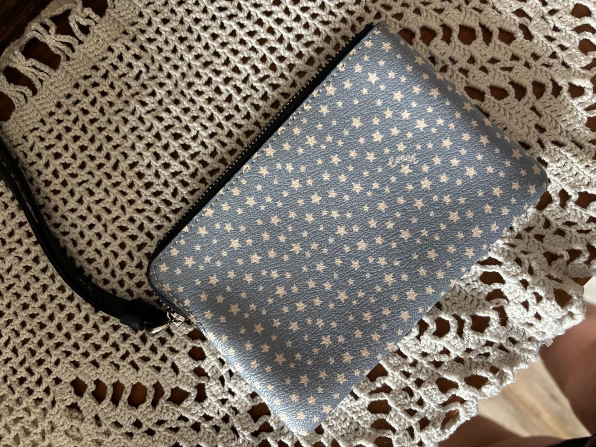 Coach Wristlet Star Print Denim Wristlet Bag 5