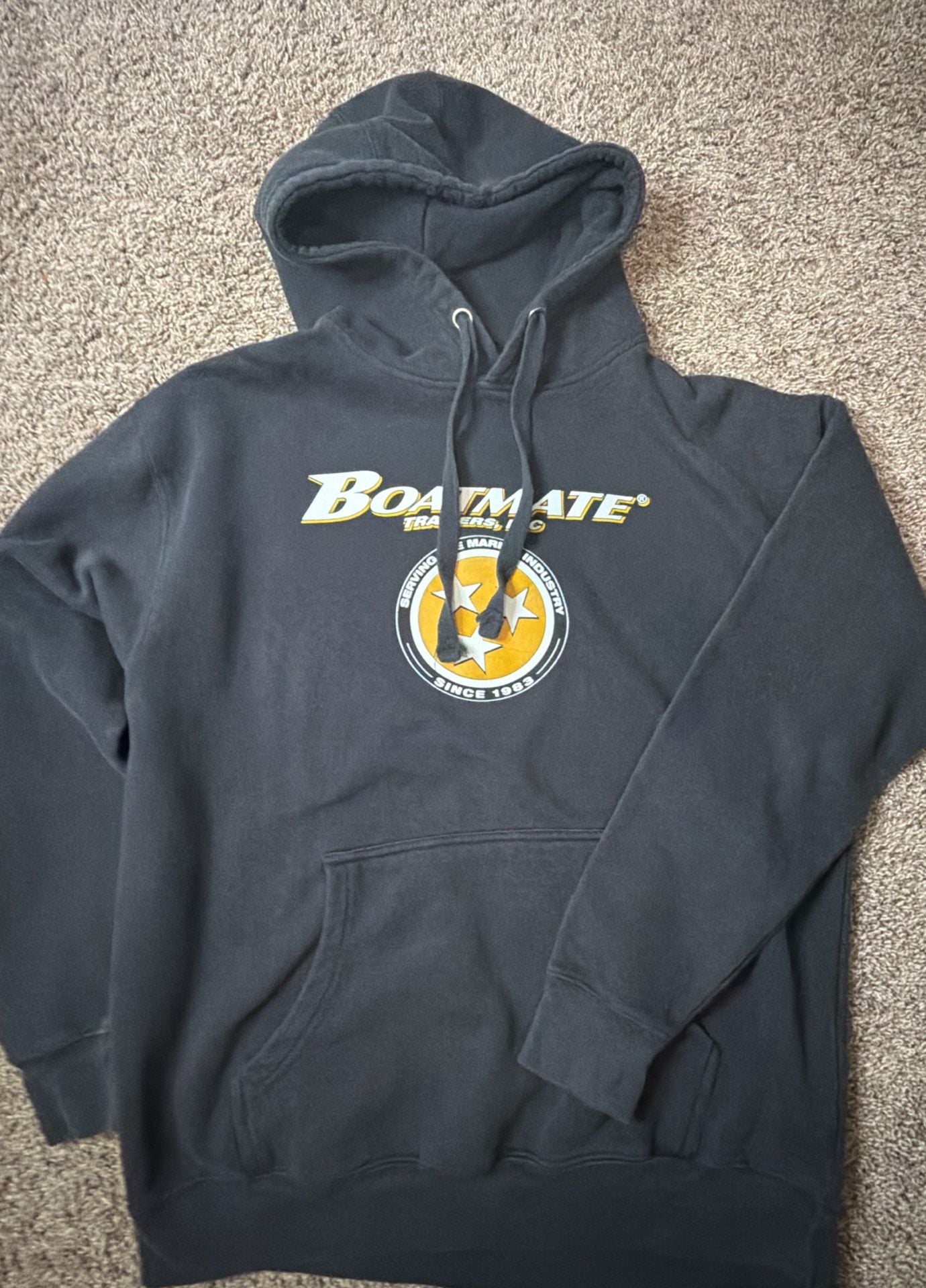 Cotton Heritage Boatmate Trailers Hoodie Size L Black Pullover 2