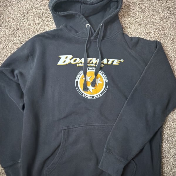 Cotton Heritage Boatmate Trailers Hoodie Size L Black Pullover