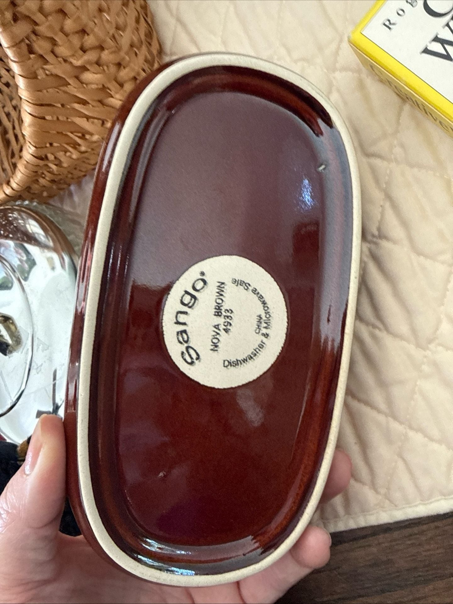 Sango Nova Brown 4933 Covered Butter Dish 1