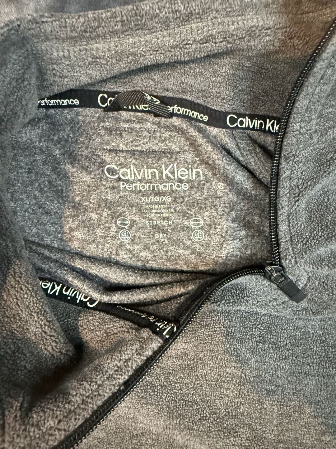 Men’s Calvin Klein Performance Fleece Pullover XL Gray Half Zip Sweatshirt #79 4